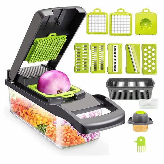 Multifunctional Roller Vegetable Cutter, 5 In 1 Vegetable Slicer And Cutter, Manual Rotary Drum Greator, Hand Roller Type Square Drum Vegetable Cutter with5 Removable Blades For Kitchen